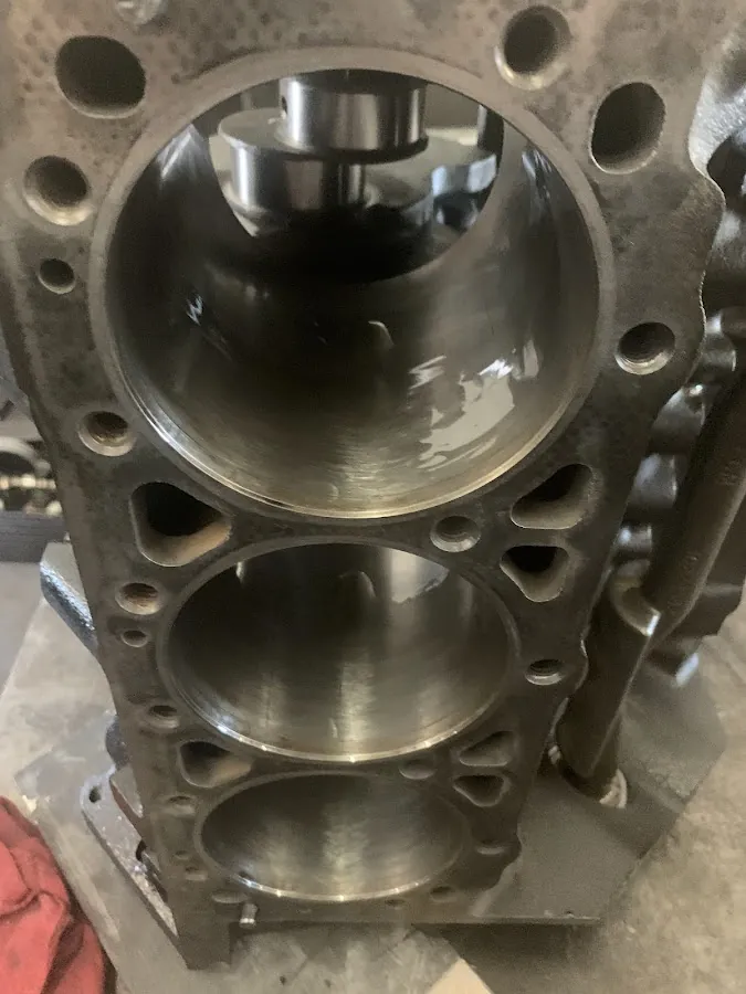 Engine block cylinders during rebuild at RepairTech Automotive Kissimmee FL